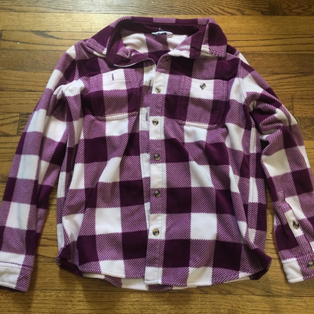 Fuzzy purple and white flannel